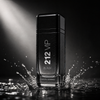 Carolina Herrera 212 VIP Black — water droplets close-up